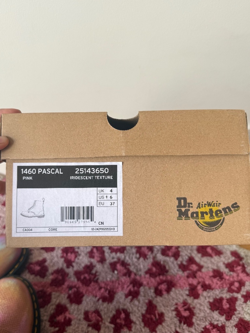RARE Dr. Martens 1460 Pascal Pink Iridescent Pink Mermaid Boots, NIB, US Size 6 - Picture 8 of 9